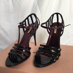 Miu Miu Calzature Donna Metallic Caged Sandals